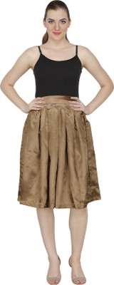 

Famous by Payal Kapoor Solid Women' Pleated Brown Skirt