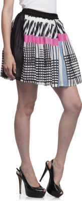 

One Femme Printed Women's A-line Multicolor Skirt, Multicolor 03