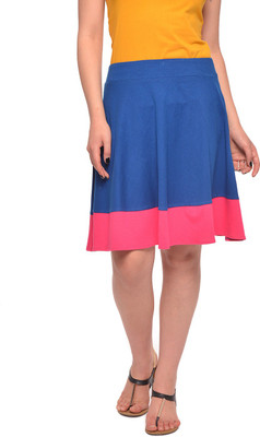 

Vvoguish Solid Women's Gathered Blue, Pink Skirt