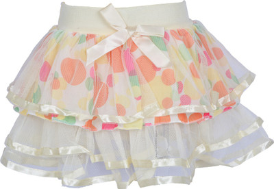 

Lil Orchids Floral Print Girls Gathered Yellow Skirt