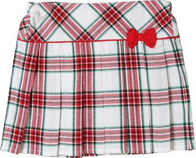 

Beebay Checkered Girls Pleated Red Skirt, Red check
