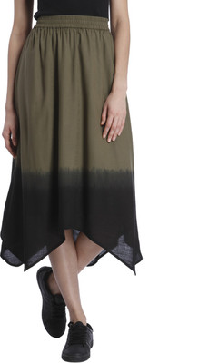 

Vero Moda Solid Women's Gathered Green Skirt, Ivy green