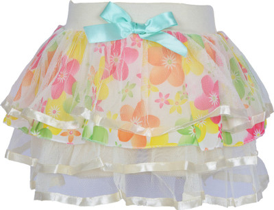 

Lil Orchids Floral Print Girls Gathered Yellow Skirt