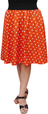 

V3ishop Printed Women's Gathered Orange Skirt