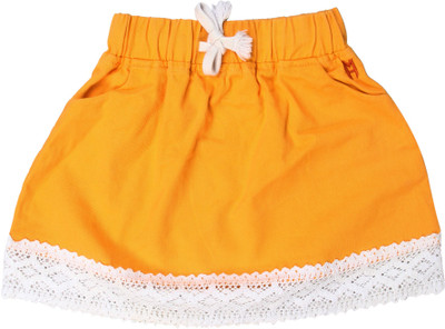 

Magneto Solid Girls A-line Yellow Skirt