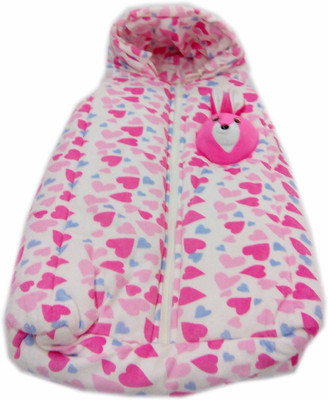 

Baby's Clubb Baby Wrapper Sleeping Bag(White, Pink, Pink;white
