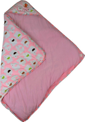 

Baby Grow Swaddle Newborn Toddler Velvet Fleece Elephant Print Sleeping Bag(Pink