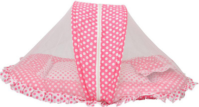 

Orange and Orchid Mosquito Net Bed for Just Born Sleeping Bag(Pink