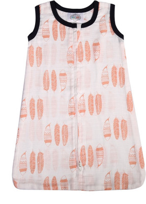 

Bacati Tribal Coral Feathers Muslin Sleep Sack Sleeping Bag(Orange)