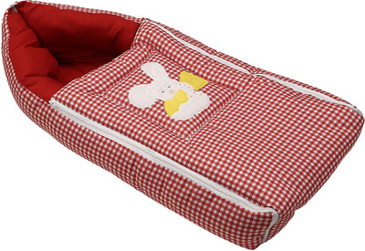 

Littly Bedding Set Cum Sleeping Bag Sleeping Bag(Red, Red;white