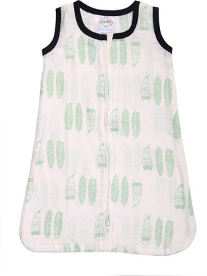 

Bacati Tribal Mint Feathers Muslin Sleep Sack Sleeping Bag(Multicolor)