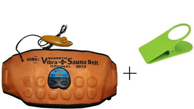 

IBS 3 In 1 Sauna Waist Tummy Trimmer Hot Shaper Cruncher Protector Vibro Slimmer With Clip Holder Vibrating Magnetic Slimming Belt(Orange)
