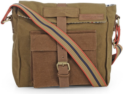 

The House of Tara Men Casual Khaki Canvas Sling Bag