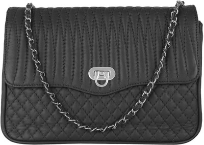 

Atlaa Batlaa Women Casual Black PU Sling Bag