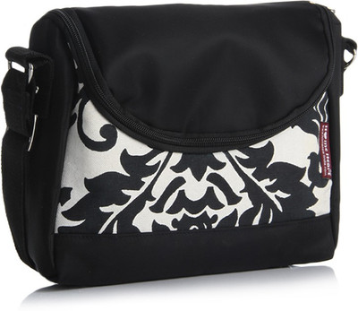 

Home Heart Women Casual Black, White Canvas, PU Sling Bag