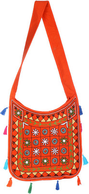 

Rajrang Women Casual Orange Cotton Sling Bag