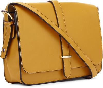 

Allen Solly Women Casual Yellow, Black PU Sling Bag, Black;yellow