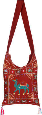 

Rajrang Women Casual Maroon Cotton Sling Bag