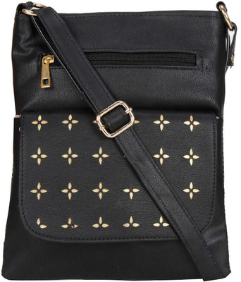 

MAEVA Women Casual Black Rexine Sling Bag