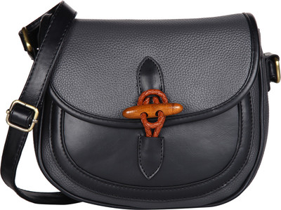 

Lino Perros Women Casual Black Leatherette Sling Bag
