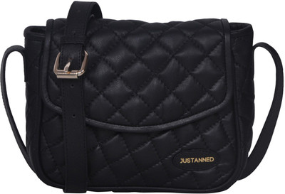 

Justanned Women Casual Black Genuine Leather Sling Bag