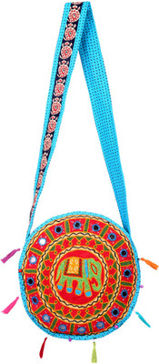 

Rajrang Women Casual Red, Blue Cotton Sling Bag, Blue;red