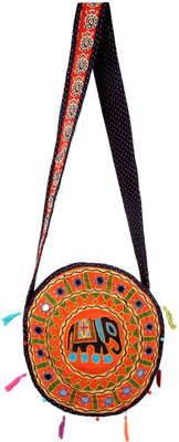 

Rajrang Women Casual Orange Cotton Sling Bag