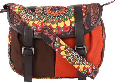 

Anekaant Women Casual Multicolor Canvas, PU Sling Bag