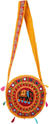 

Rajrang Women Casual Maroon Cotton Sling Bag