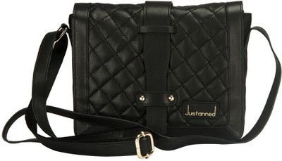 

Justanned Women Casual Black Genuine Leather Sling Bag