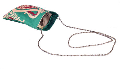 

Angelfish Girls Casual Green Brocade Sling Bag