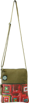 

Anekaant Women Casual Khaki Canvas Sling Bag