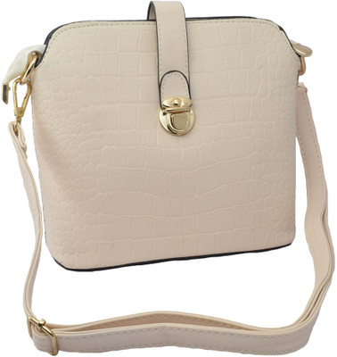 

Lauren Women Casual White PU Sling Bag