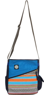

Anekaant Women Casual Blue Canvas, Cotton Sling Bag