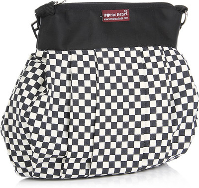 

Home Heart Women Casual Black, White Canvas, PU Sling Bag