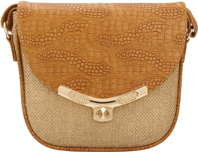 

The Peacock Craft Women Casual Beige Jute Sling Bag