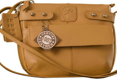 

eZeeBags Women Casual Tan Genuine Leather Sling Bag