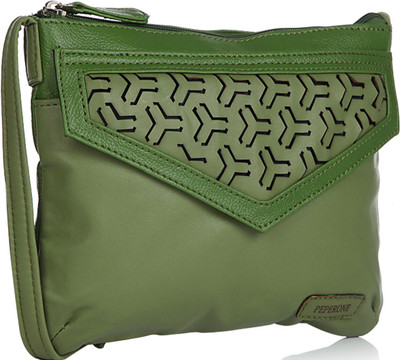 

Peperone Women Casual Green PU Sling Bag