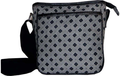 

Needlecrest Men & Women Casual Black Cotton Sling Bag