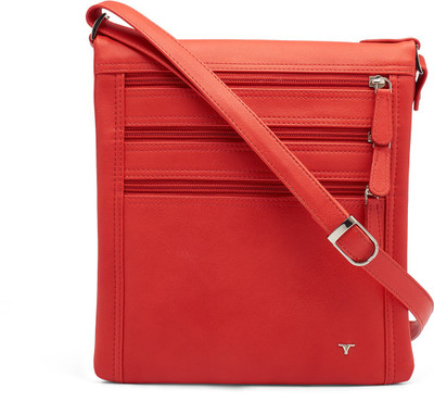 

Bulchee Women Casual Red Leatherette Sling Bag
