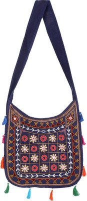 

Rajrang Women Casual Blue Cotton Sling Bag