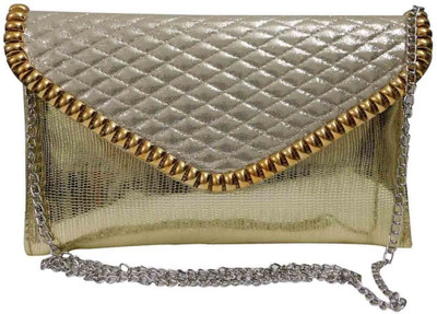 

Laviva Women Evening/Party Gold PU Sling Bag