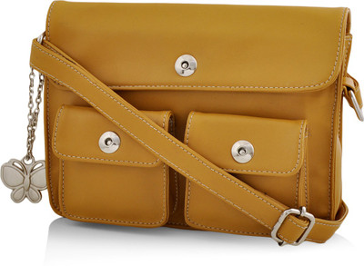 

Butterflies Women Casual Beige PU Sling Bag