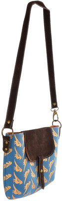 

Mankha Women Evening/Party Blue Canvas Sling Bag
