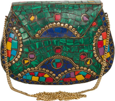 

Sojanya Women Evening/Party Multicolor Metal Sling Bag