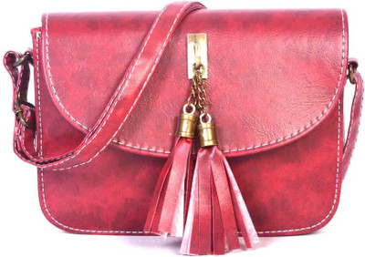 

Frosty Fashion Women Casual Maroon PU Sling Bag