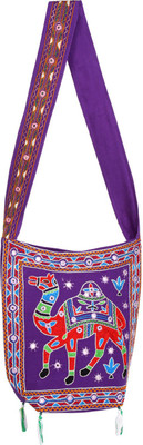 

Rajrang Women Casual Purple, Red, Blue Cotton Sling Bag, Blue;purple;red