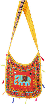 

Rajrang Women Casual Multicolor Cotton Sling Bag