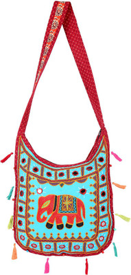 

Rajrang Women Casual Blue Cotton Sling Bag
