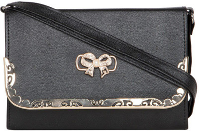 

MTE Girls Casual Black Leatherette Sling Bag